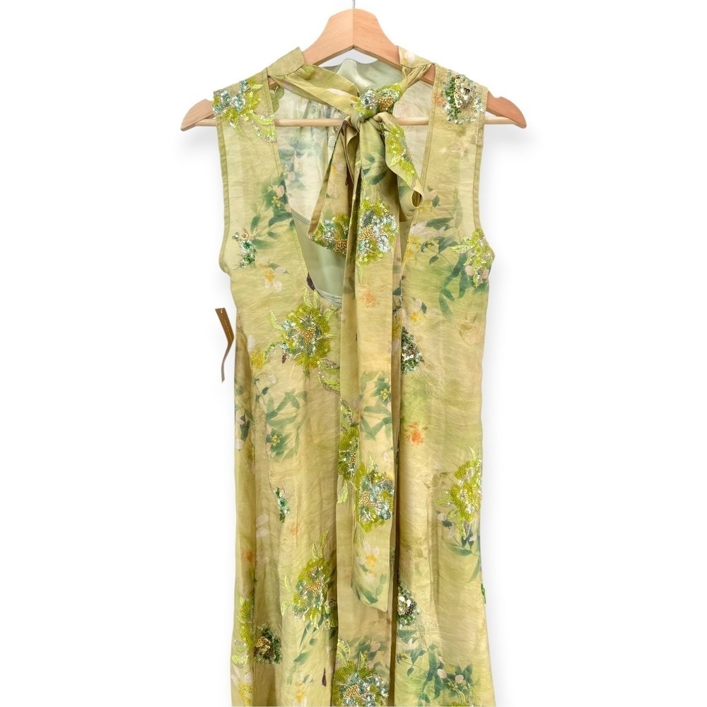 NWT o.p.t Naia Halter Floral Maxi Dress in Mariposa Green - Size Large - Picture 12 of 13